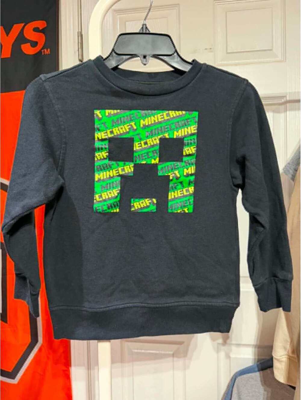 Youth Minecraft Black Long-sleeve with Minecraft, Size Small, Mad Engine